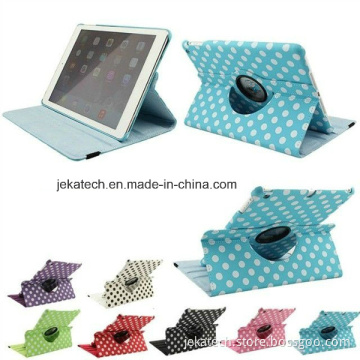360 Rotating Polka DOT Leather Case for iPad Air 5